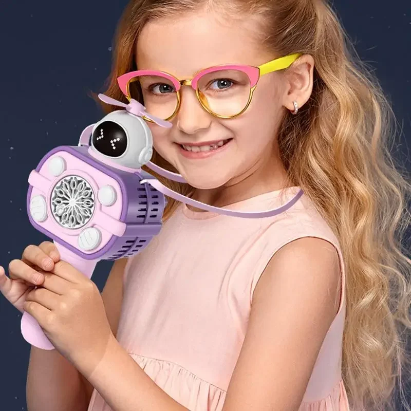 Bubble Gun Rocket Bubbles Machine Fully Automatic Shape Spaceman Soap Blower With Light Boys Girls Kids Toys Childrens Day Gift
