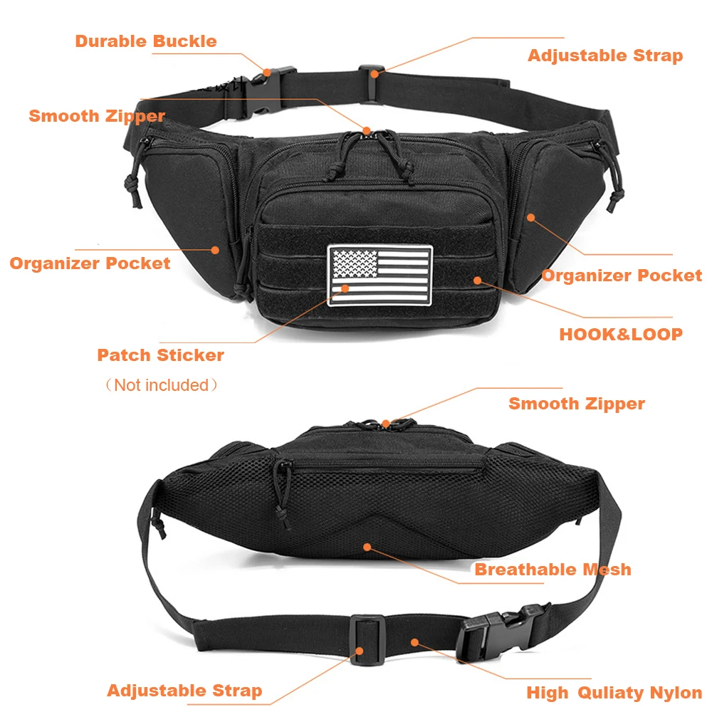 Tactical Waist Bag Concealed Gun Carry Pouch Hunting Pistol Holster Fanny Pack Sling Shoulder Bags for Outdoor Hunting Camping