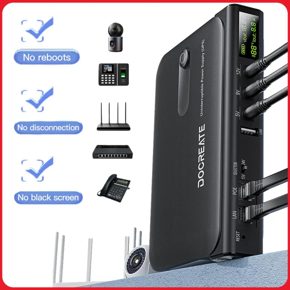 UPS Backup Battery Power Supply Without Battery Multi-Voltage Mini DC UPS Battery Backup for Router Modem  Camera