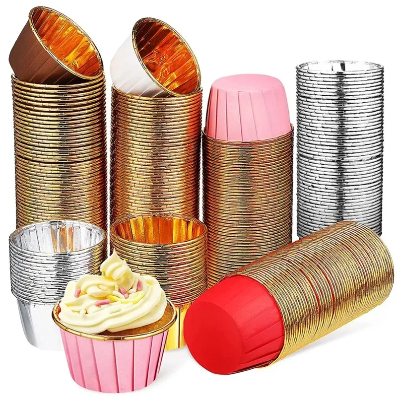 Large 50PCS Pack Muffin Cupcake Liner Cake Wrappers Baking Cup Tray Case Cake Paper Cups Pastry Tools Party Supplies