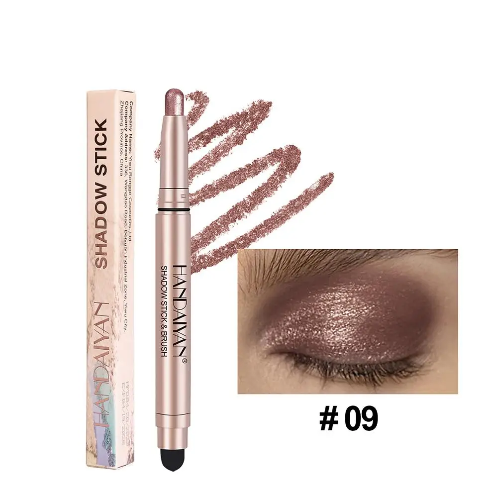 Ombretto a doppia testa Stick Diamond Shimmer Highlighter Ultra pigmentato long lasting Cream Sponge Pen Shadow matite Eye D4F1