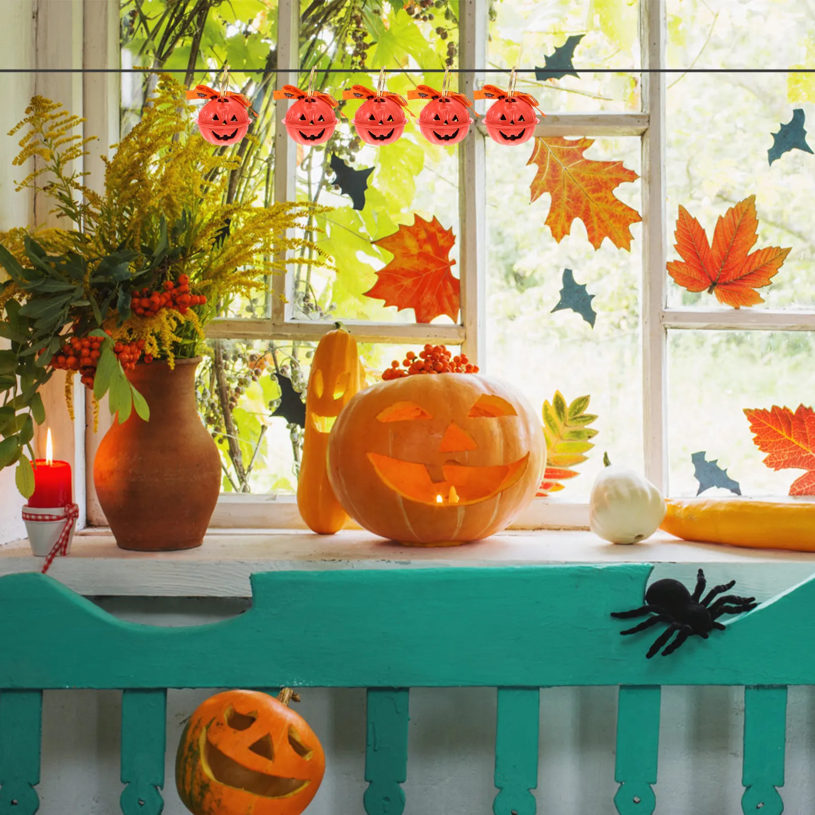 12Pcs Halloween 3D Pumpkin Pendants Orange Small Exquisite Design with Sturdy Build for Party Decorations and DIY Crafts