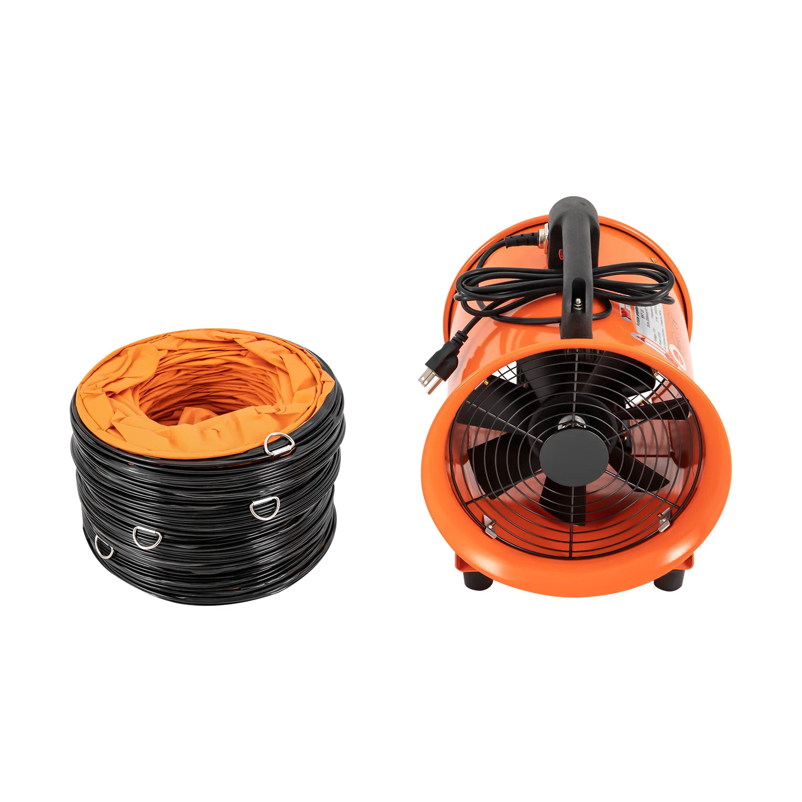 10 Inches, 320W 1518CFM High Velocity Ventilator w/ 32.8 ft/10 m Duct Hose Portable Ventilation Fan