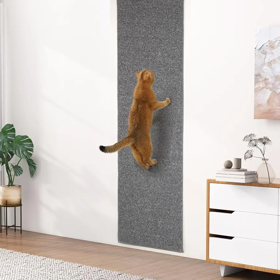 

Uross Thickened Cat Wall Climbing Carpet 6.6 FT x 16" - Extra Long Cat Scratch Wall Pad, Cat Scratching Carpet Rug Wall Mounted