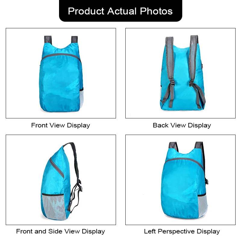 Zaino pieghevole leggero da esterno Zaino portatile casual di grande capacità resistente ai graffi e all'usura