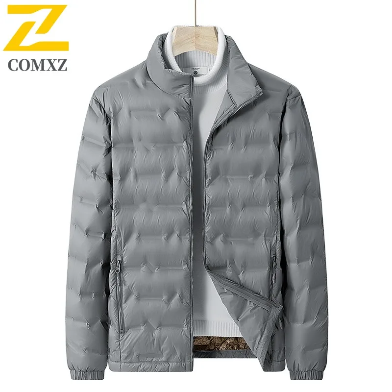 

COMXZ Graphene Lightweight Down Jacket Middle Aged Men solid color Down Jacket White Duck Down Thermal Casual Winter Coat 2025