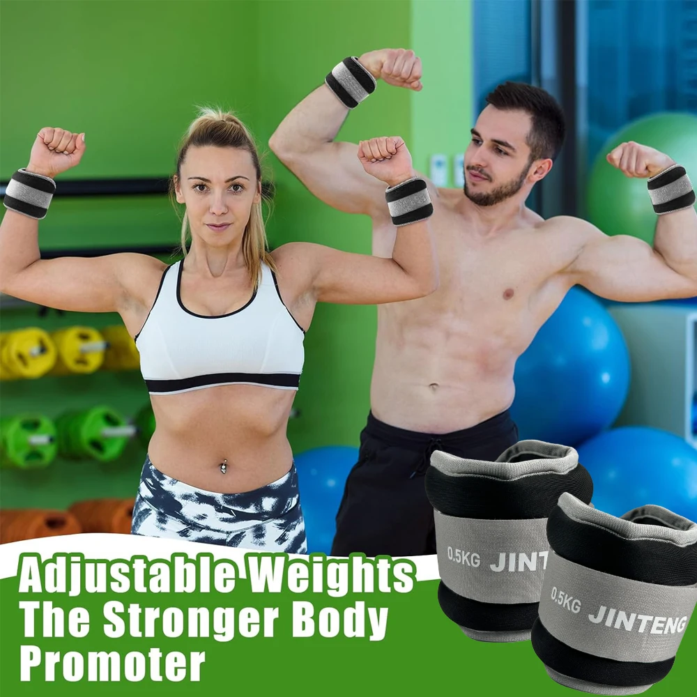 1 Paar verstellbare Handgelenk-Knöchelgewichte 1 kg/2,2 lbs, 2 kg/4,4 lbs, 3 kg/6,6 lbs Gewicht für Joggen, Gymnastik, Aerobic, Physiotherapie