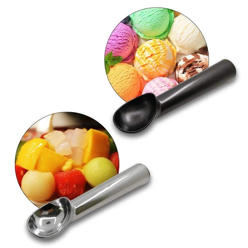 LMETJMA Nonstick Anti-Freeze Ice Cream Scoop Aluminum Ice Cream Spoon Melon Ball Cookie Dough Scoop Ice Cream Tools KC0080