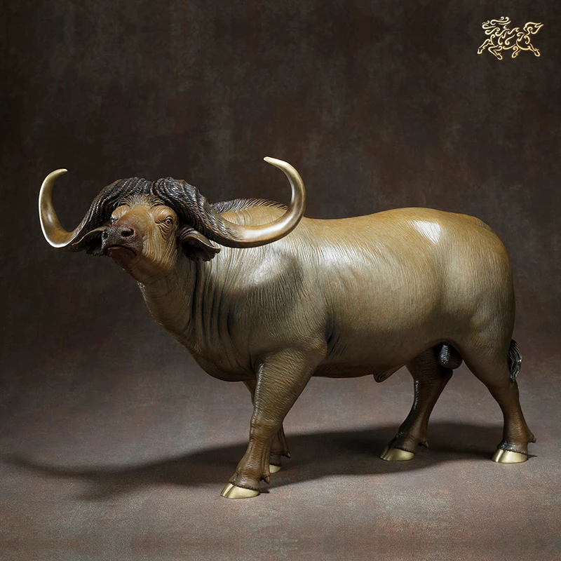 Large 2023 High grade decorative art Bronze carving Good luck buffalo Bull Home store company bring fortune FENG SHUI statue