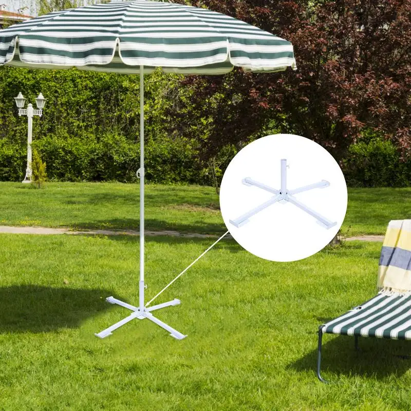 Floor Umbrella Base Sturdy and Durable Park Quadruple Umbrella Stand Easy to Use Cross Folding Umbrella base Beach Accessories