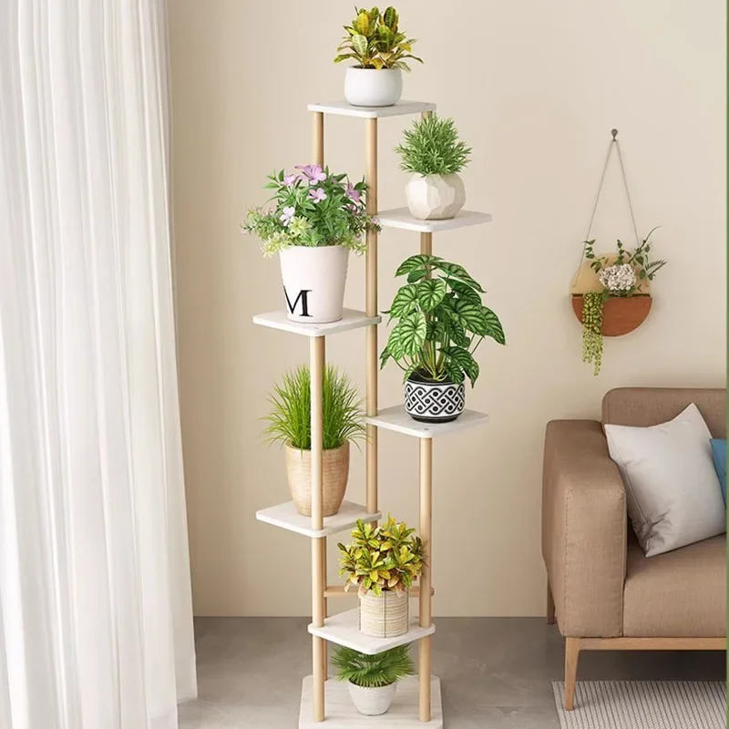 Multi Layer Plant Shelf Corner Luxurious Straight Removable Bamboo Plant Stand Ladder Support Para Plantas Flowerpot Decoration