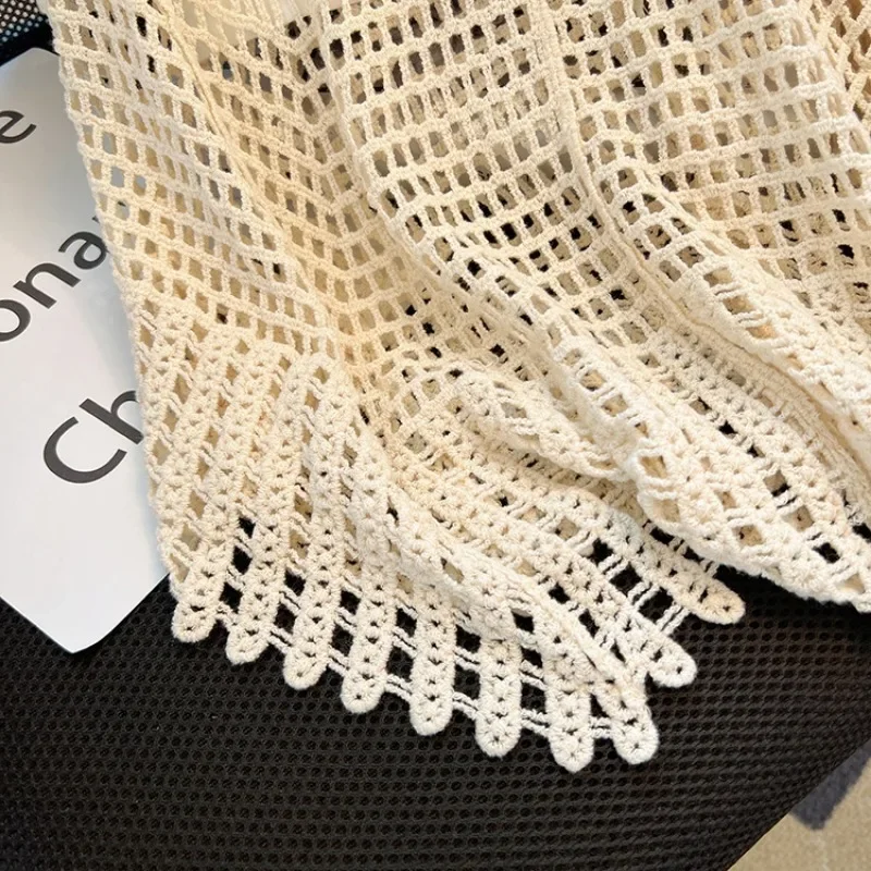 Pull gilets femmes Streetwear été évider coréen solide doux Style tricots Femme doux confortable Chic tout-match col en v conception