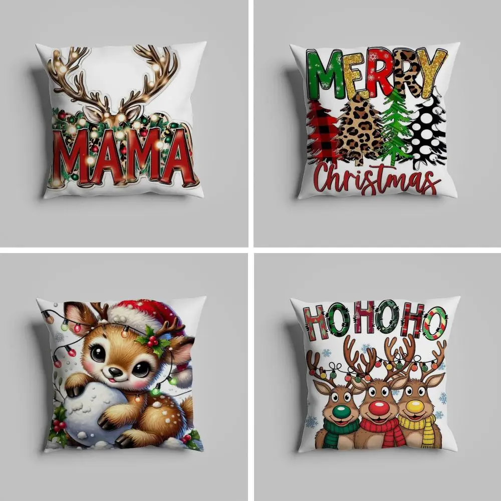 

Pillow Case luxurious home office, sofa decorative Multi sized car seat cushions, pillowcases christmas deer Snowman cute