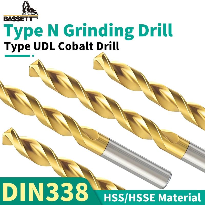 

BASSETT DIN338 N & UDL Type Cobalt Jobber Drills Precision HSS-E Twist Bits for CNC Stainless Steel Drilling