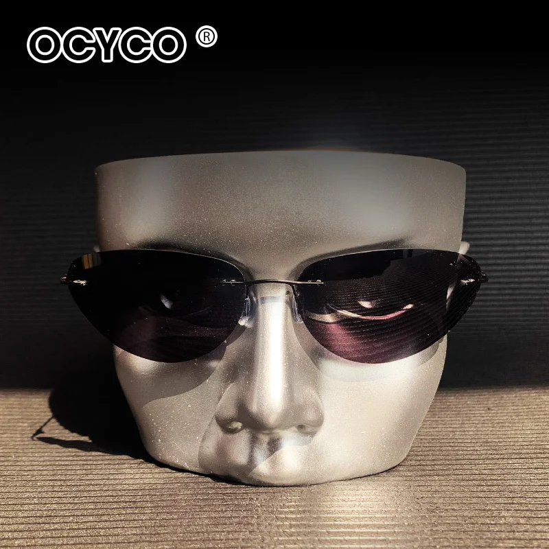 2025 Cyber Y2k The Matrix Neo Style Polarized Sunglasses Ultralight Rimless Photochromic Driving Glasses image 3