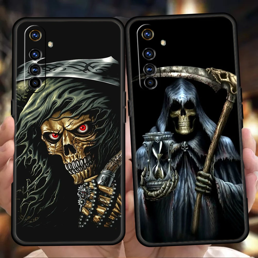 Grim Reaper Skull Skeleton Phone Case Cover for Realme 8 9 10 Pro 8i 9i C3 C11 C21 C25 C35 GT2 GT Neo 2 3 3T Plus 5G Soft Shell