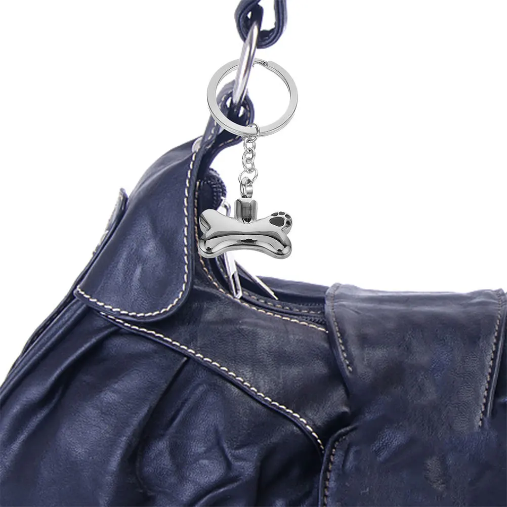 반려동물 유골함 열쇠고리 2개, 개뼈 모양 펜던트, 티타늄 스틸 화장 유골 보관용 주얼리, 반려동물 유골 참