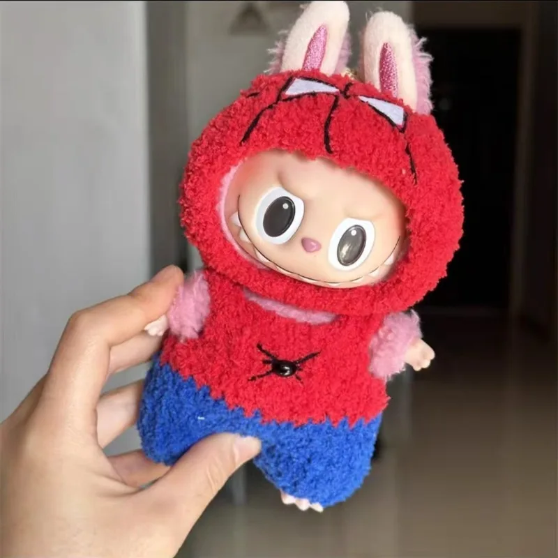 Only Clothes for 17cm V1 V2 V3 Labubu Spider-Man Tigger Mickey Lotso Stitch Cotton Doll Cartoon Accessories Toy Birthday Gifts