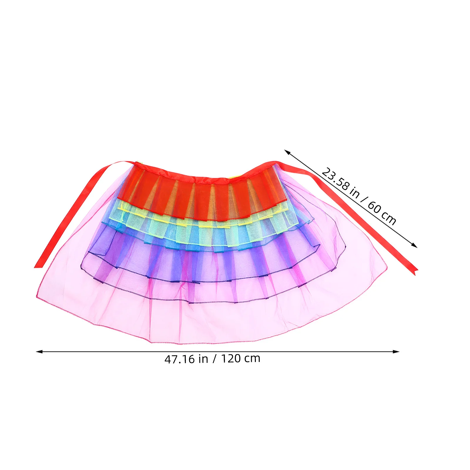กระโปรงสายรุ้งหลากสีตาข่ายผู้หญิง กระโปรงมินิเดรสผ้าทูลหลายชั้น ฟรีไซส์ สำหรับการแสดง งานปาร์ตี้ คอสเพลย์ กระโปรงบัลเลต์