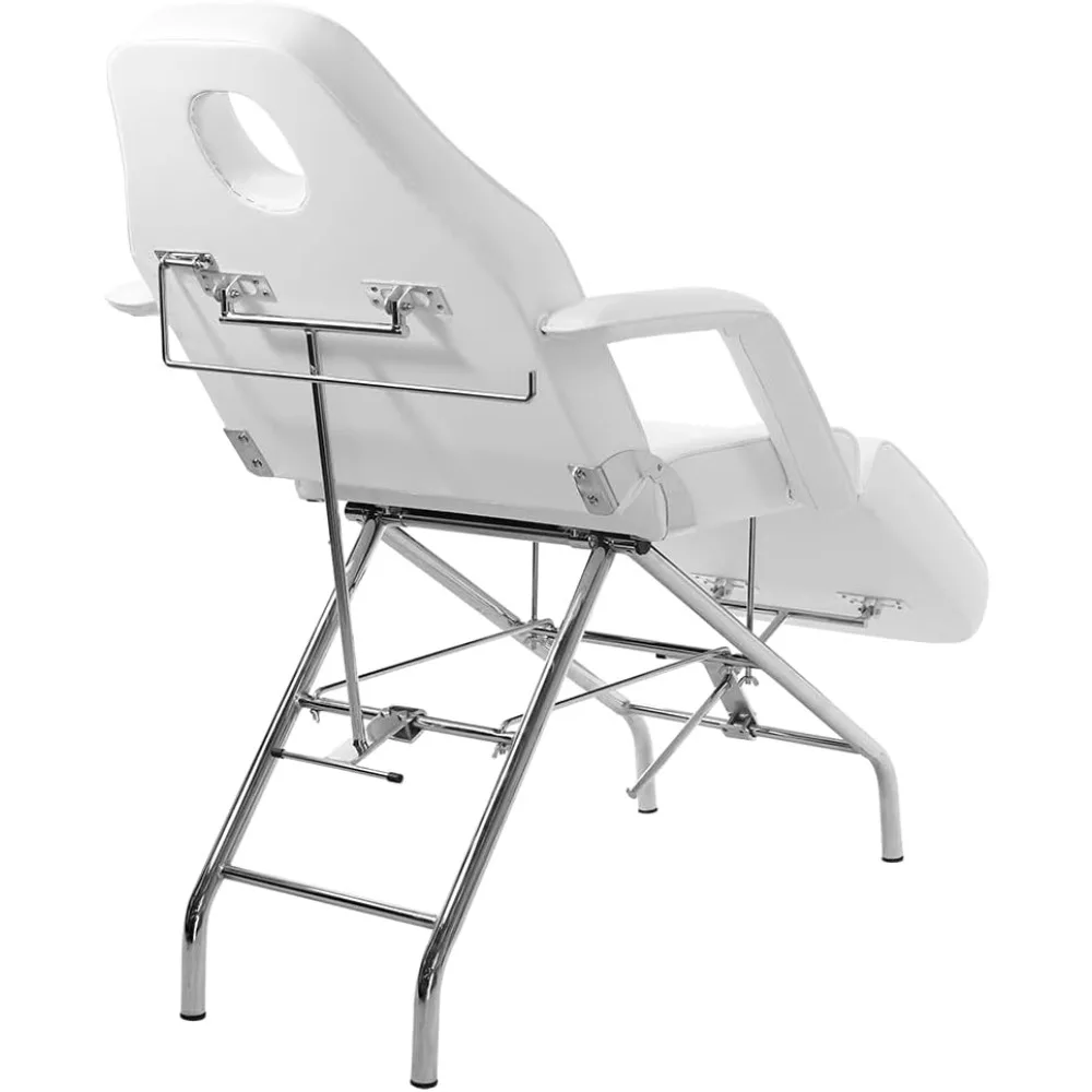 كرسي الوجه الأساسي مع مقعد مجاني، وسرير للوجه، وطاولة تدليك (أبيض) #5