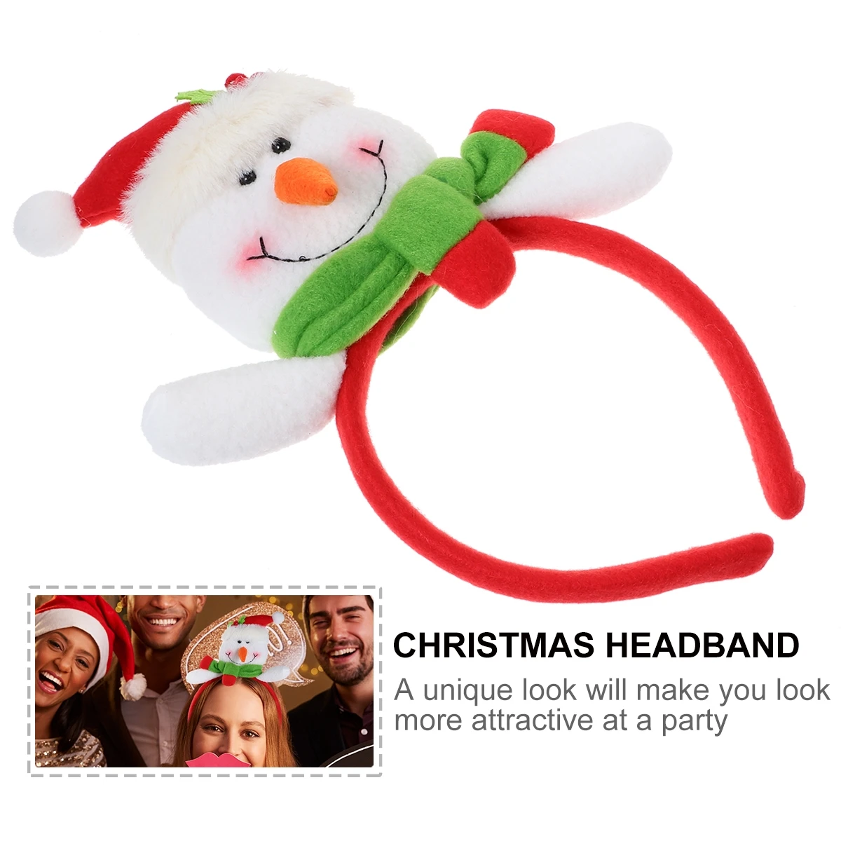 

Snowman Christmas Hair Flannel Cartoon Hoop Headwear for Kids Material Reusable Christmas Gift