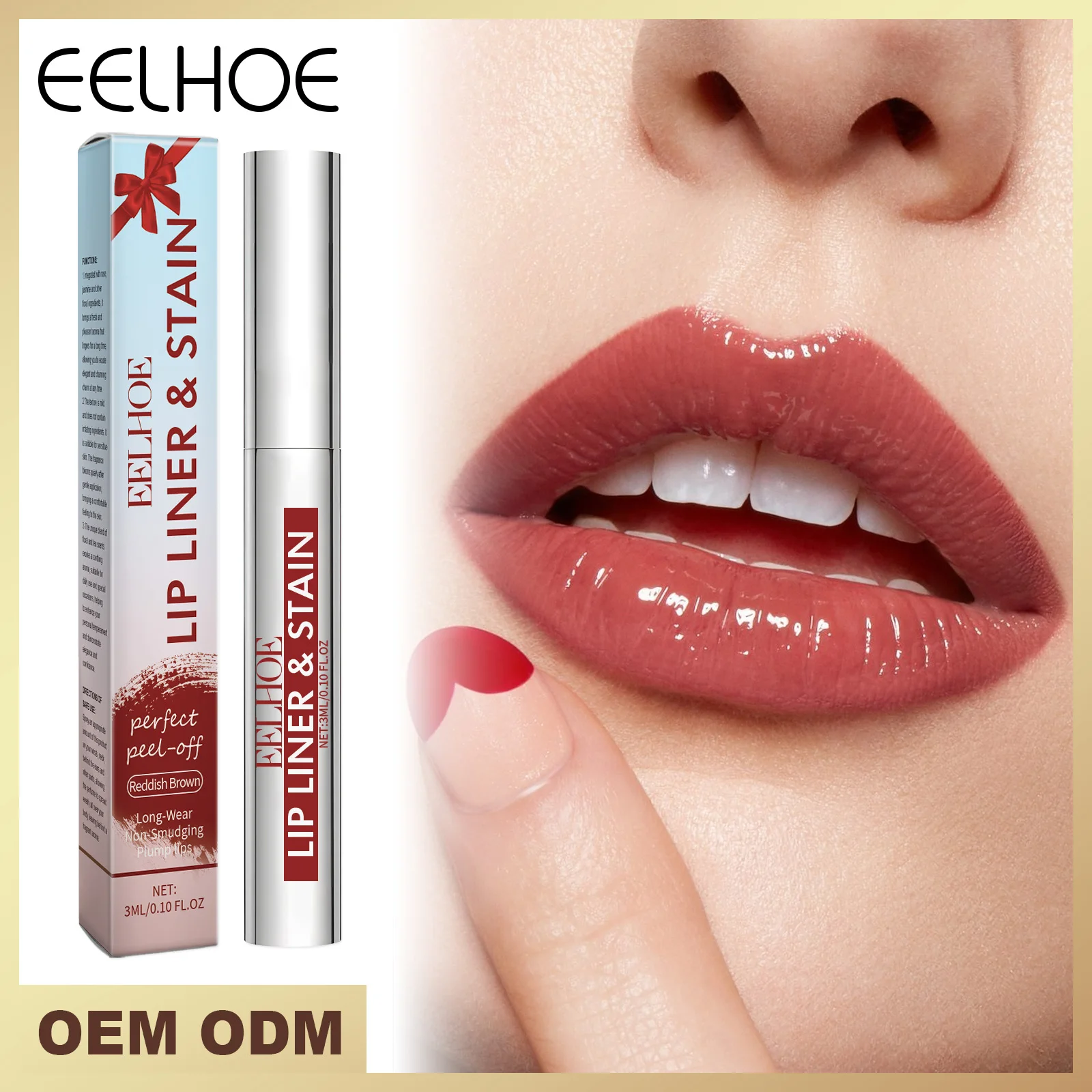 EELHOE-delineador de labios despegable, tatuaje, 3 colores, mate, resistente al agua, antiadherente, tinte de labios, delineador de labios de larga duración, cosméticos de maquillaje