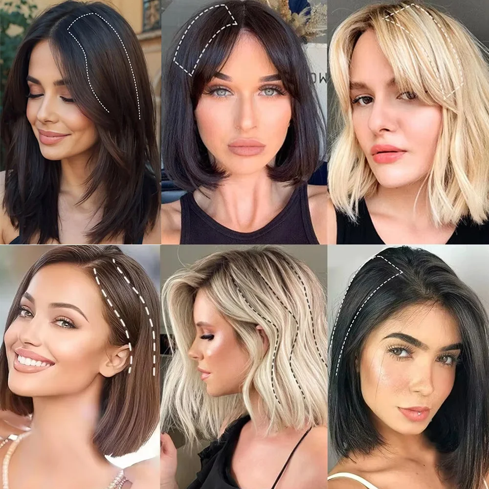 YWUEXT وصلات شعر قصيرة بمشبك في شعر بشري حقيقي مشبك قصير صغير في قطعة الشعر للنساء إضافة حجم أو تسليط الضوء على 10-30 سنتيمتر