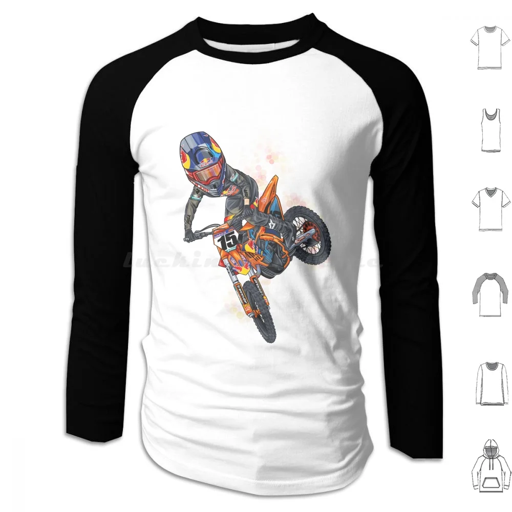 Dirtbike Rider #15 Hoodies Long Sleeve Mx Sx Motocross Supercross Dirt Bikes Braap Braap Life Moto