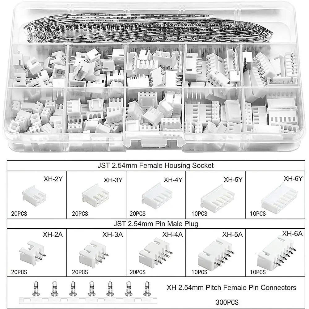 Ratcheting Crimper Plier Kit with 460pcs JST-XH Connectors DIY Electronics Tool Set High Quality Alloy Steel AWG26-18 XH 2.54mm