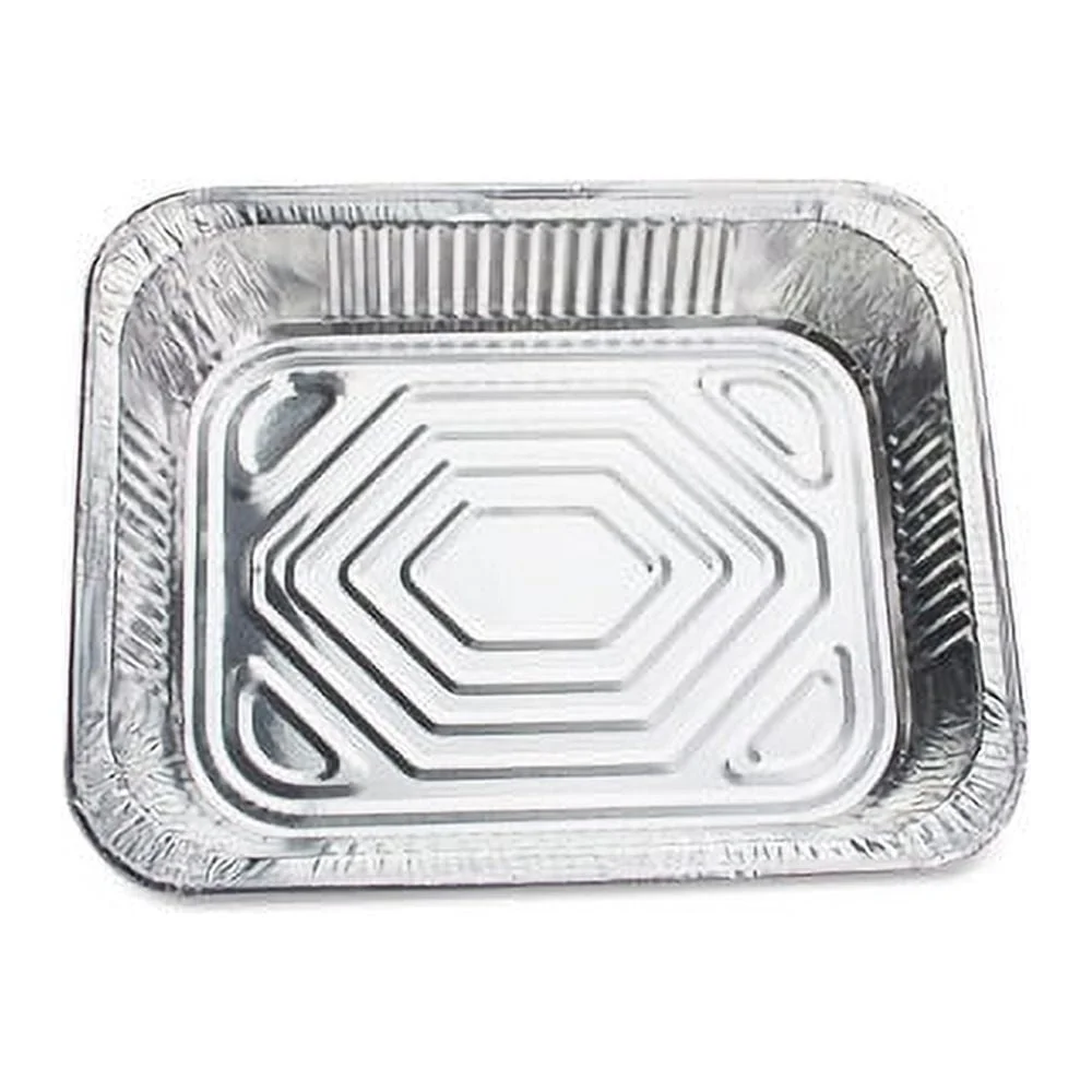 Disposable Aluminum Half-Size Pan 4 Quart Durable Cooking Serving Foil Pans 100 Pack Easy Cleanup Catering Events