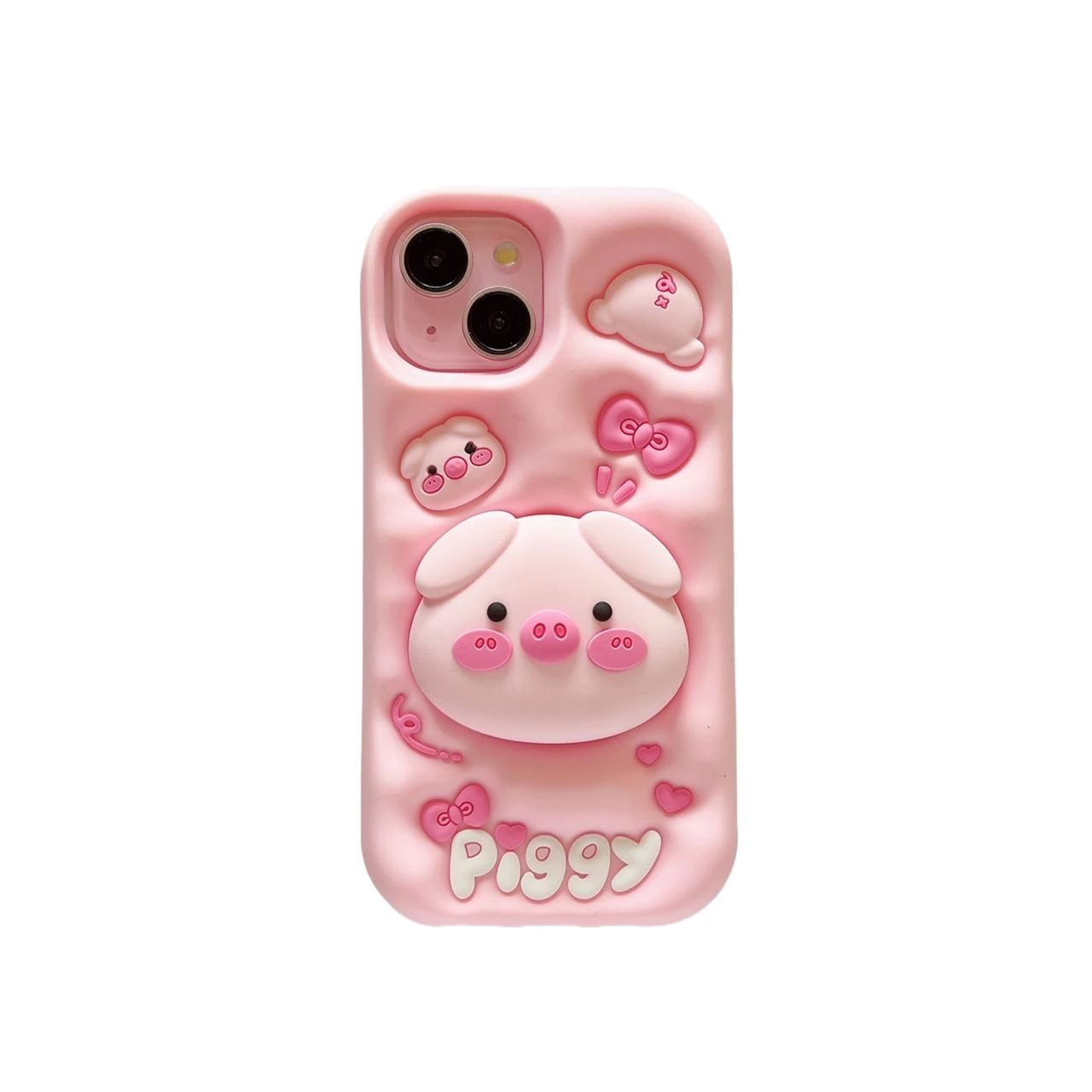 

Cover for Samsung Galaxy Phones, S25 Ultra S24 S23 S22 3D cute animal cartoon Pig silicone soft case protective Skins shockproof