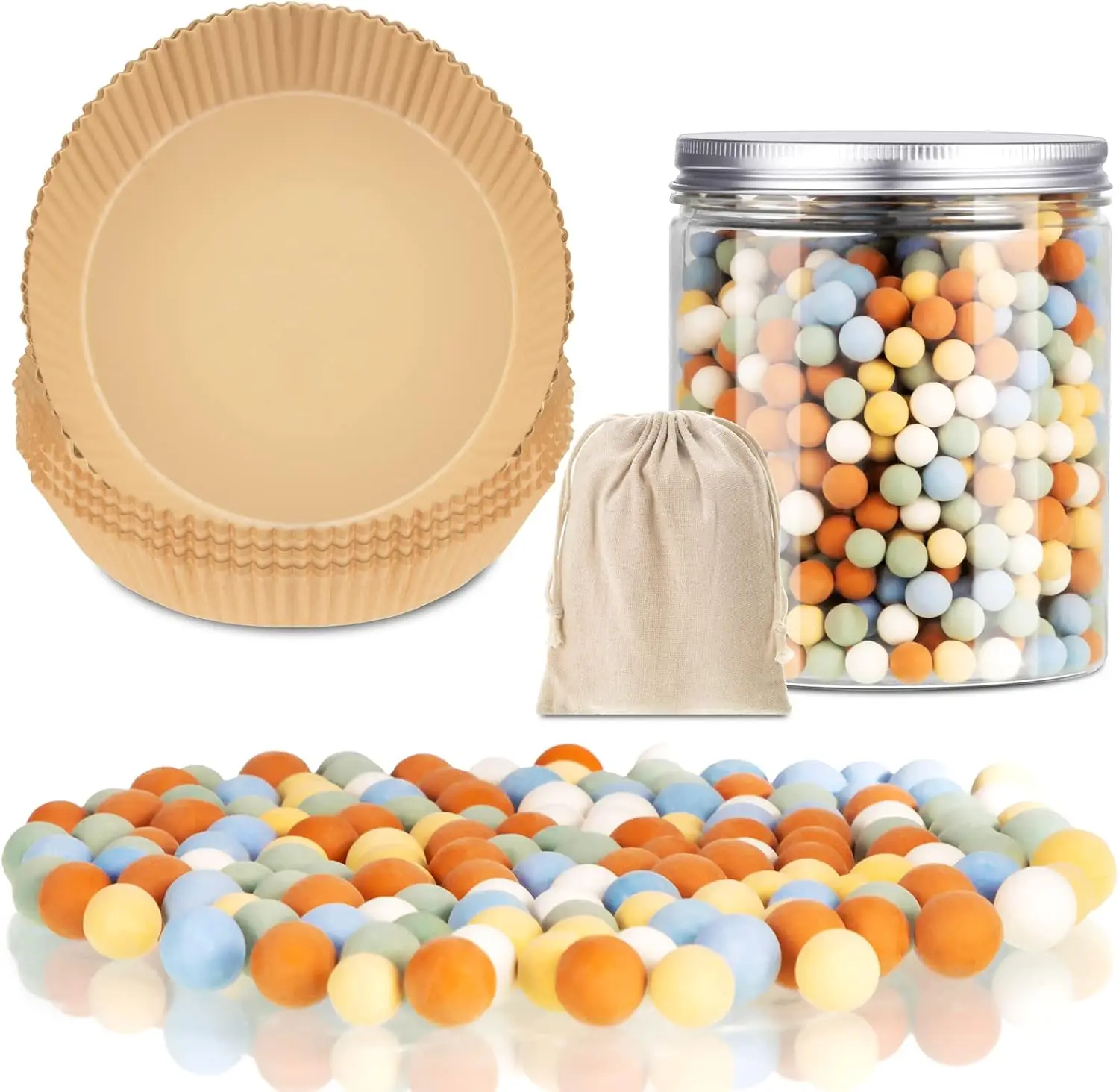 

1.5lb pie weight bead, ceramic pie weights blind baking bead, comes with 50 disposable parchment pie liners fits 8, 9, 10 inch