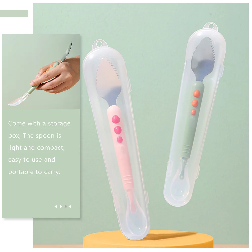 

Baby Food Spoon Double Head Silicone Fruit Puree Spoon Safe Soft Feeding Supplies for Infant Baby Silicone Spoons