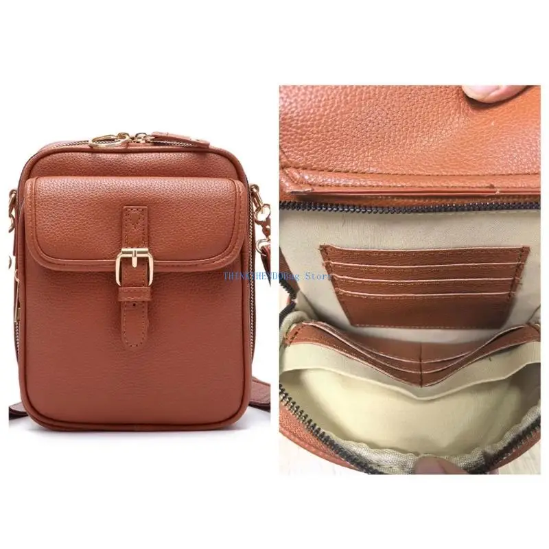 63HC Unisex Anti Theft Shoulder Bag Lightweight PU Leather Crossbody Purse With Multiple Card Pockets Adjustable Strap
