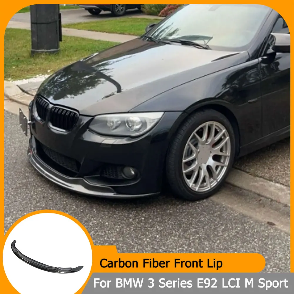 

Carbon Fiber Car Front Bumper Lip Spoiler For BMW 3 Series E92 LCI M Sport Coupe 2010-2012 Front Lip Chin Apron Guard FRP