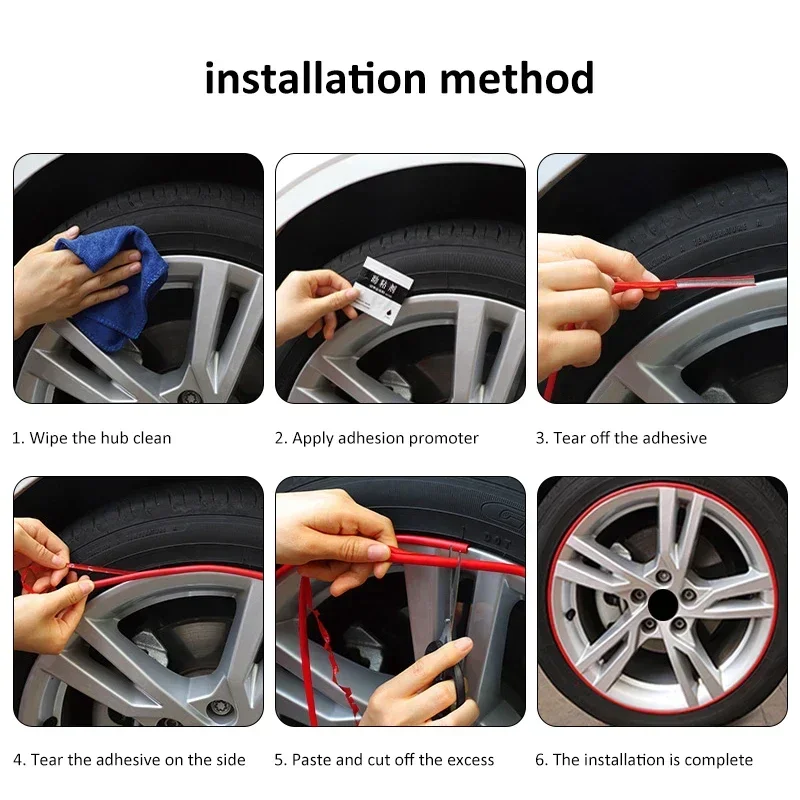 Rubber molded 8-meter car wheel and blade protection wire for Ford MK3 MK4 MK5 tire protection decorative strip