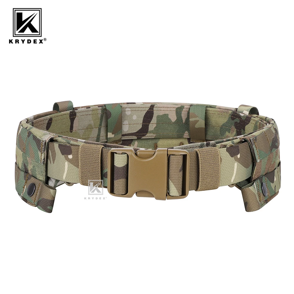 KRYDEX-cinturón táctico Modular para hombre, cinturón MOLLE de liberación rápida, ligero, interior y exterior, para deportes de camuflaje, equipo de