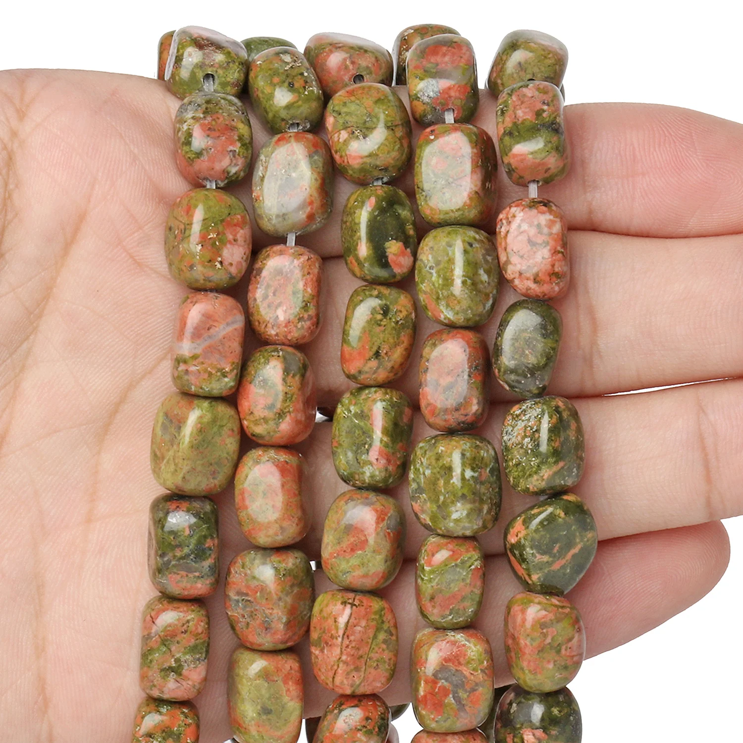 Wholesale Natural Unakite Gems Stone Beads 8x12mm Charms Cube Shape Beads For Jewelry Making Diy Bracelet Findings