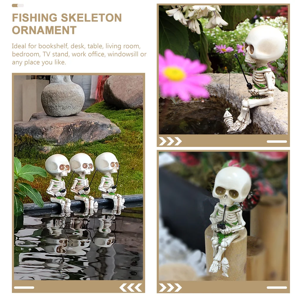 Ornament Decor Adorable Statue Sculpture Resin Pool Skull Synthetic Garden Figurine Decorative Miniature Decoration