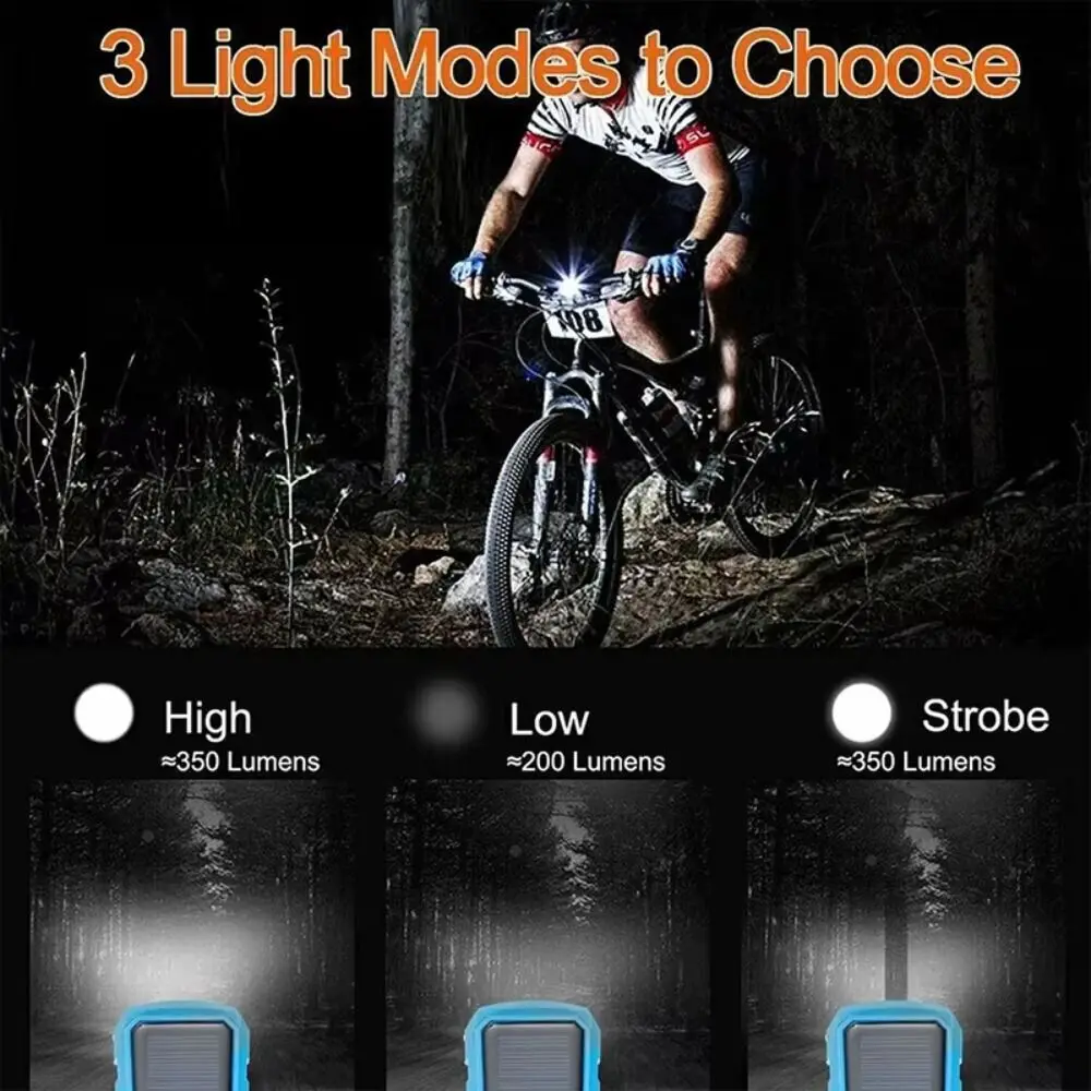 Solar Energy Bike Lights Near and Far Light High Brightness Bicycle Headlights with 120dB Horn with Bike Bell MTB Flashlight