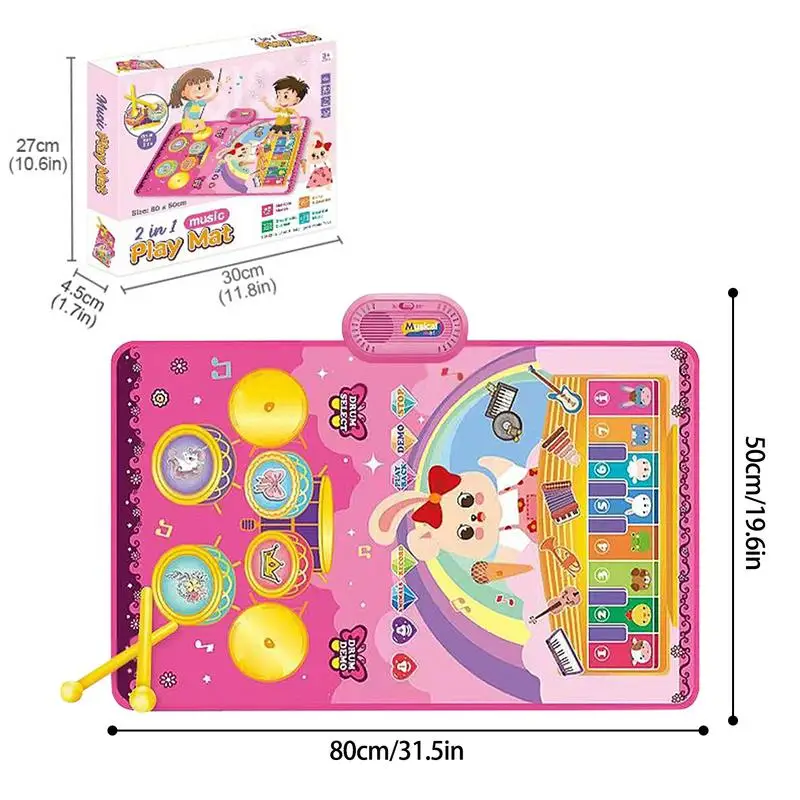 การศึกษาของเล่นเพลงสําหรับเด็กวัยหัดเดิน Boys Touch Sensor Musical Play Mat ของเล่นสร้างสรรค์เครื่องดนตรีตลกสําหรับชายหญิงเด็ก