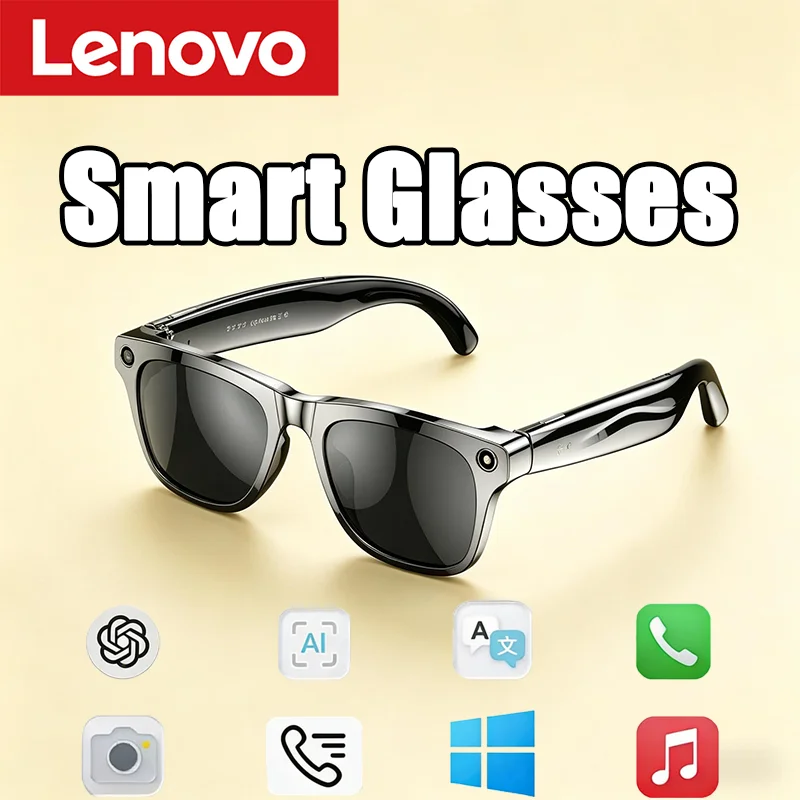 

Умные очки Lenovo 8K HD с камерой 100 МП, поддержкой Chat GPT, аккумулятором 260 мАч, Bluetooth-звонками, голосовым помощником и управлением для мужчин