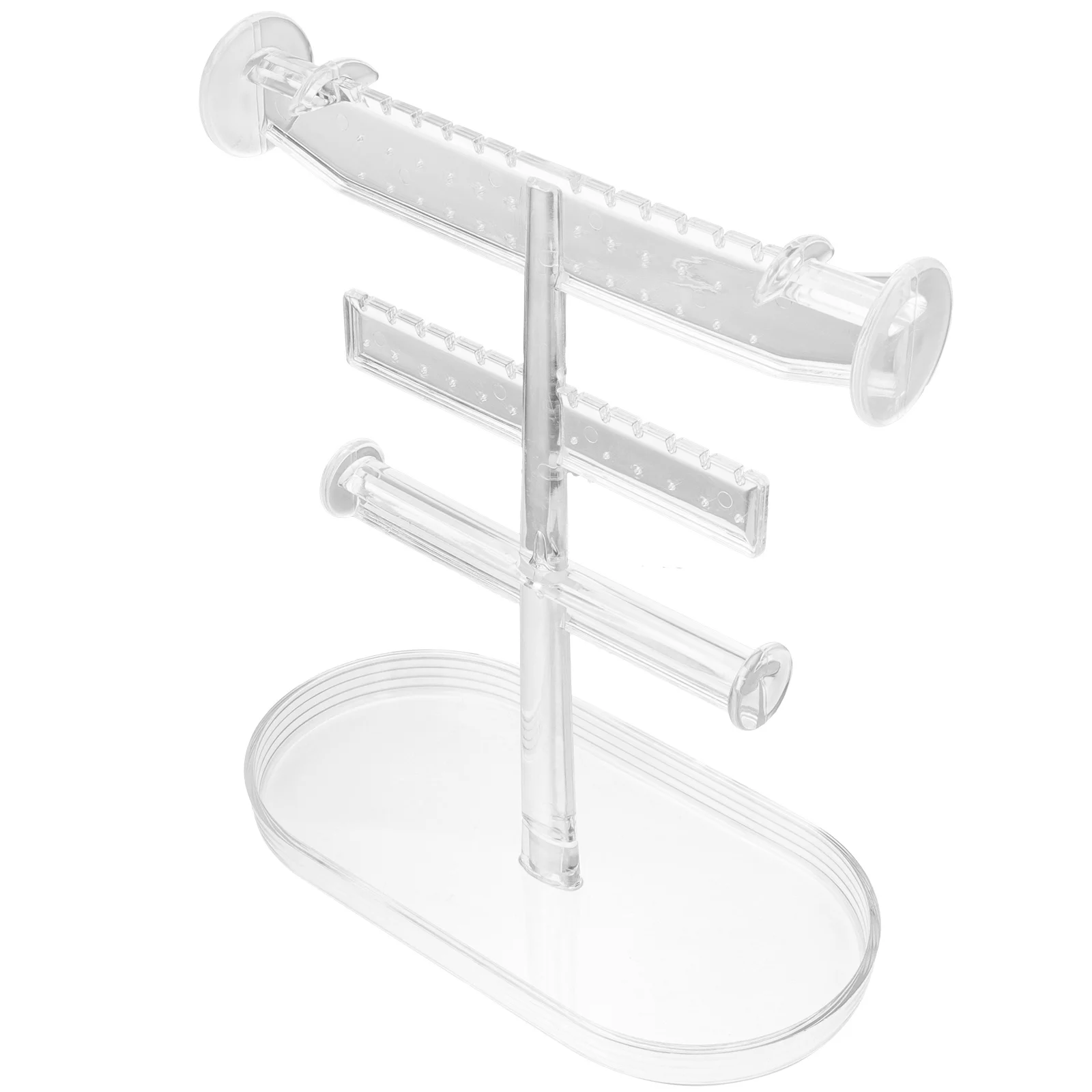 1pcs Stand 3 Tier Tower Organizer Earring Storage Rack Plastic Jewelry Holder Oval Base Desk Decor Jewelry Display Stand