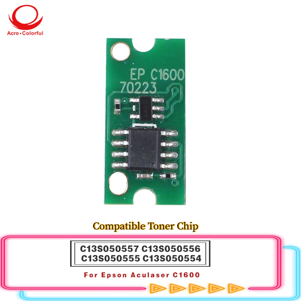 

C13S050557 C13S050556 C13S050555 C13S050554 Цвет чипа тонера для Epson Aculaser C1600 Запчасти для лазерного принтера Чип сброса картриджа
