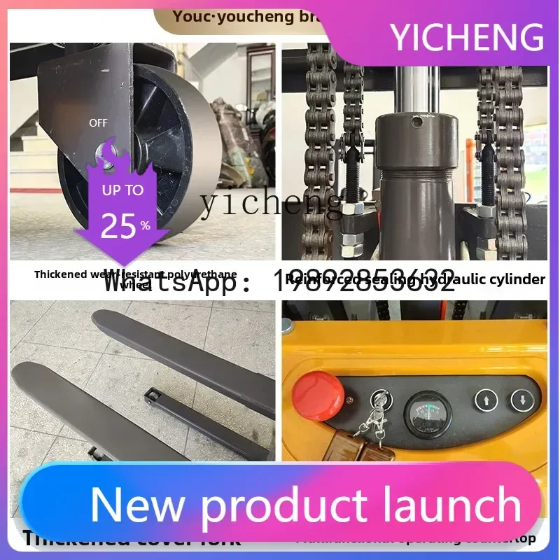 semi-electric stacker electric forklift hydraulic lifting loading and unloading remote control lifting stacking forklift