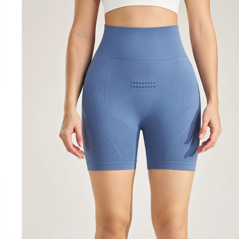 

New Yoga Shorts Women High Waist Sports Shorts High Elastic Push Up Butt Leggings Seamless Solid Running Cycling Fitness Shorts