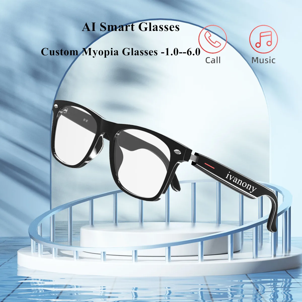 

New Bluetooth Smart Glasses Support Myopia Prescription Bluetooth Call Listen Songs Smart AI Glasses Men Women for Android IOS