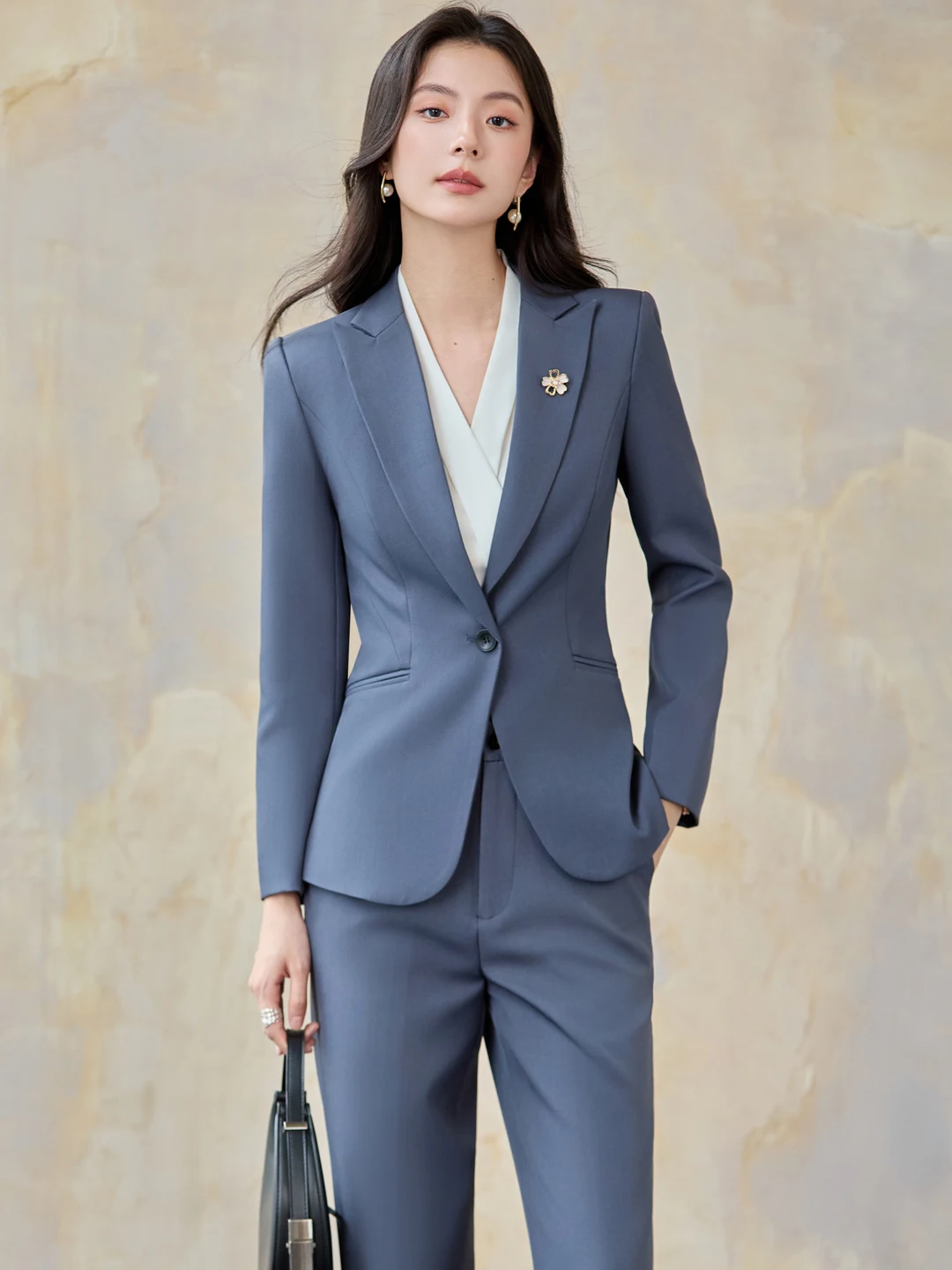 Business Commute Women's Suit Jacket Coat Manager Style Casual Interview Workwear Polyester Fiber Full Lined Long Sleeve