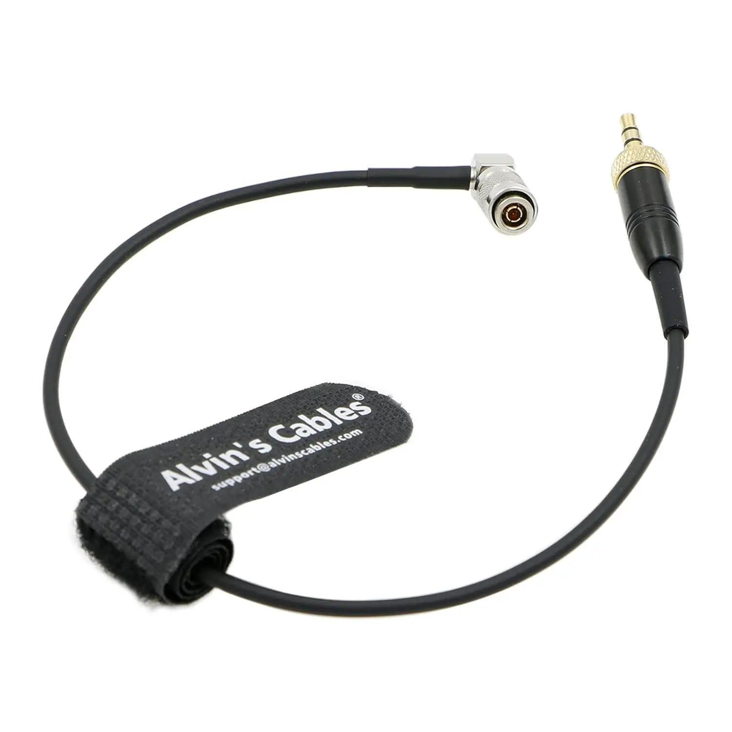 Alvin's Cables Timecode Cable for Canon R5C from Deity Tentacle Sync 3.5mm Lock TRS to Right Angle DIN 1.0/2.3 Time Code Cable