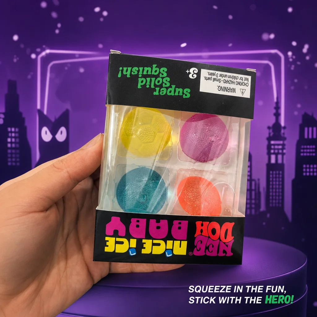 4 in 1 Needoh Mini Stress Relief Toy Rugby Basketball Soccer Tennis Taffy Beautiful Decompression Fidget Visual Gift Fun
